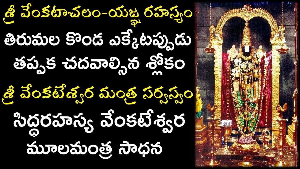 శ్రీ వేంకటాచలం-యజ్ఞ రహస్యం |శ్రీ వేంకటేశ్వర మంత్ర సర్వస్వం |తిరుమల కొండ ఎక్కేటప్పుడు తప్పక చదవాల్సిన