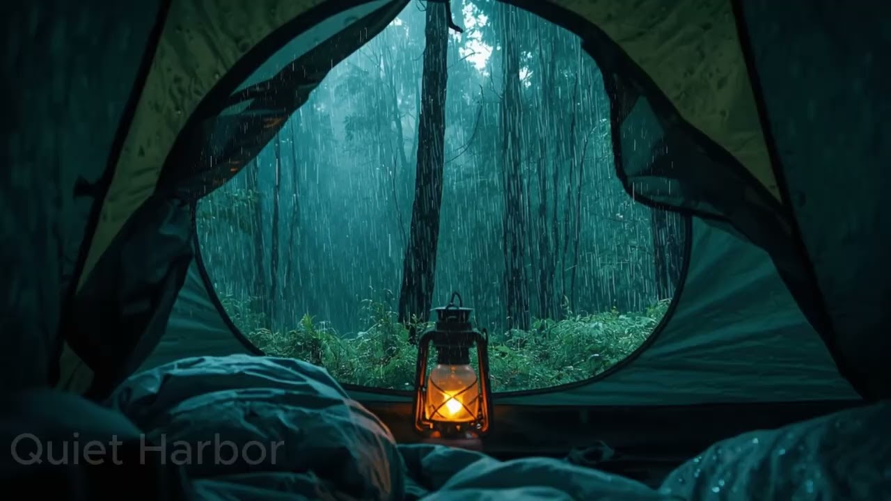 Rain on Tent at Night 🌧️ Cozy Camping Rain Sounds for Sleep (30 Minutes)