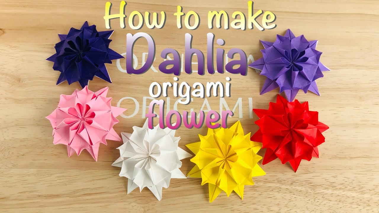 Dahlia Flower Origami | Fun Birthday Decorations | Gift Cards | Cute Party Favors