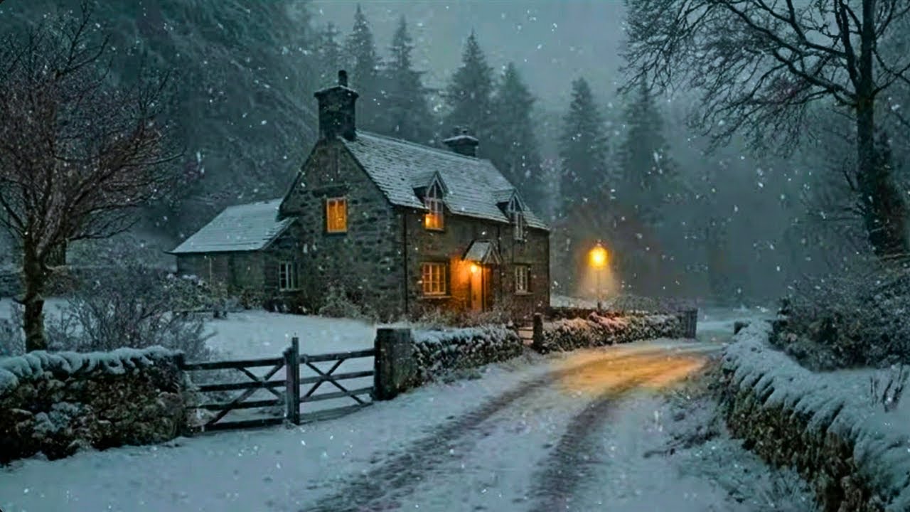 Lantern on Snowfall Lane ❄️ | A Quiet Cottage Night • Dark Academia Music