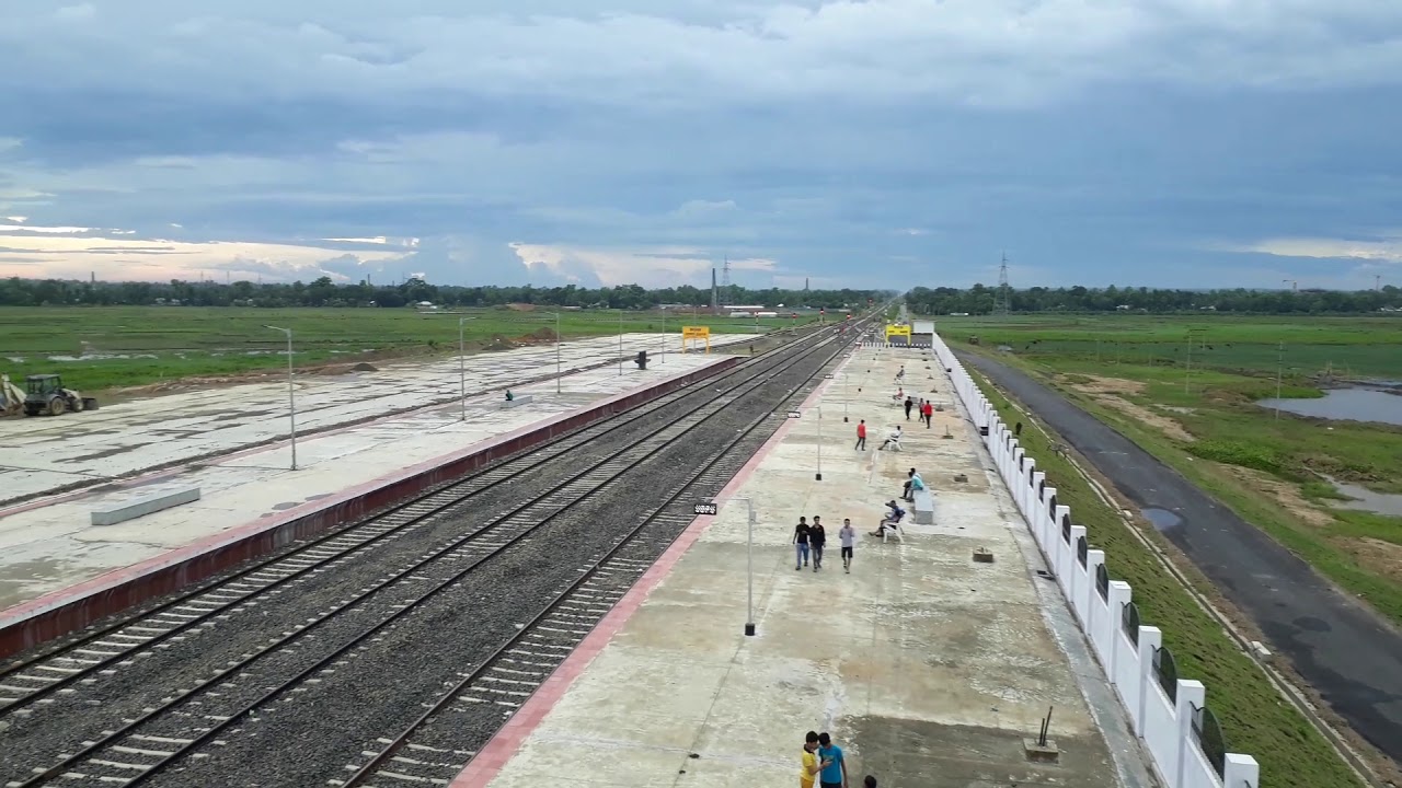 Udaipur railway station over foot bridge view..