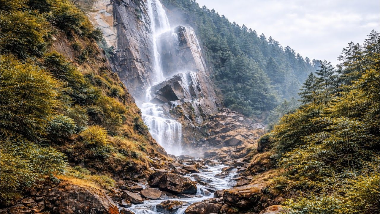 Hiking to a Hidden Waterfall | Natural Forest Sounds 🌿