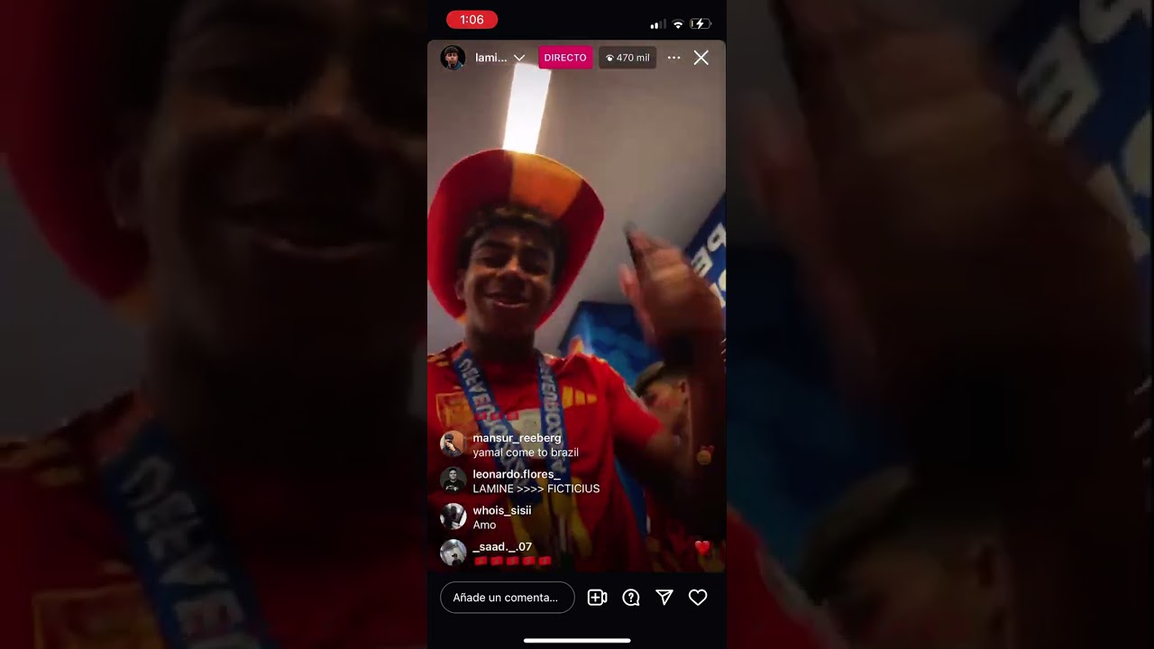 Ламин Ямал провел прямой эфир в Instagram после победы на чемпионате Европы