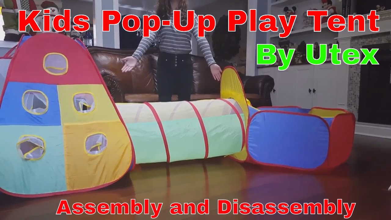 Utex Kids Pop Up Play Tent and Ball Bin Assembly and Disassembly