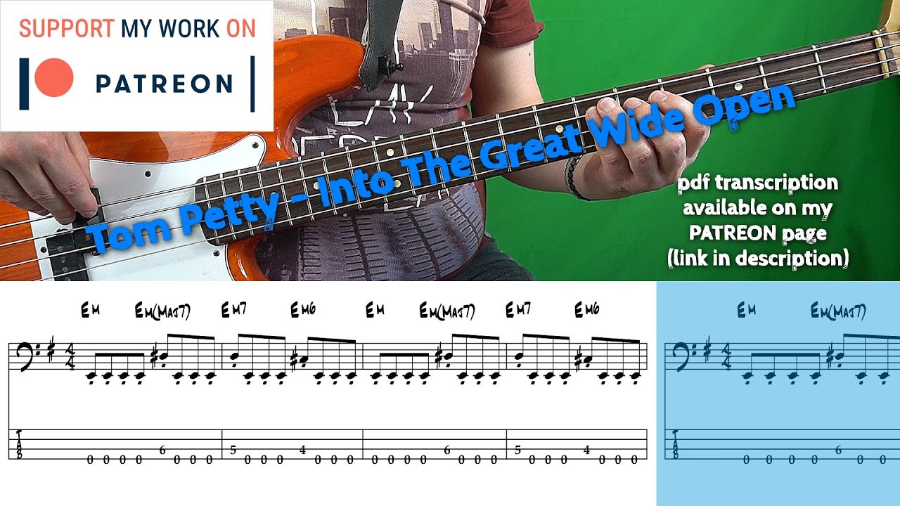 Tom Petty - Into The Great Wide Open (Bass cover with tabs)