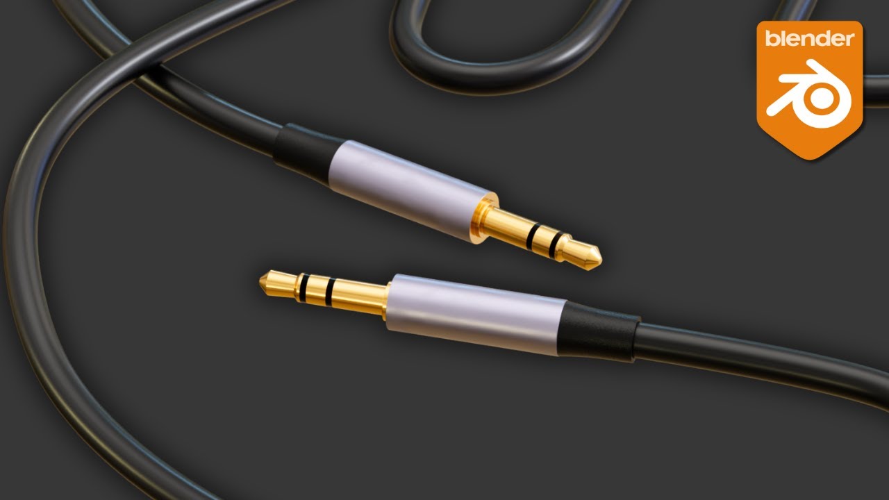 Jack cable with freehand curves | 3D Blender Tutorial