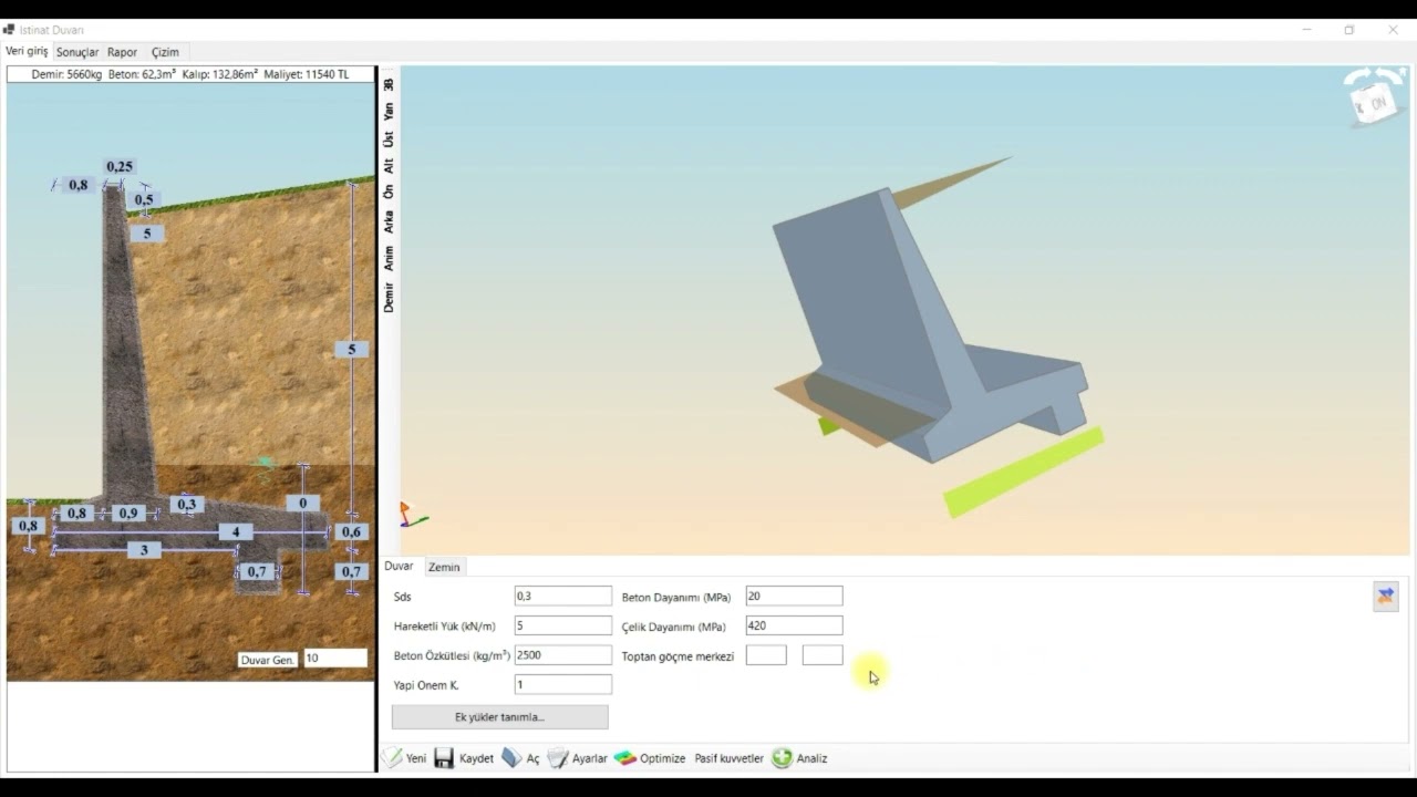 Sta4cad'de İstinat Yapılarının Modellenmesi