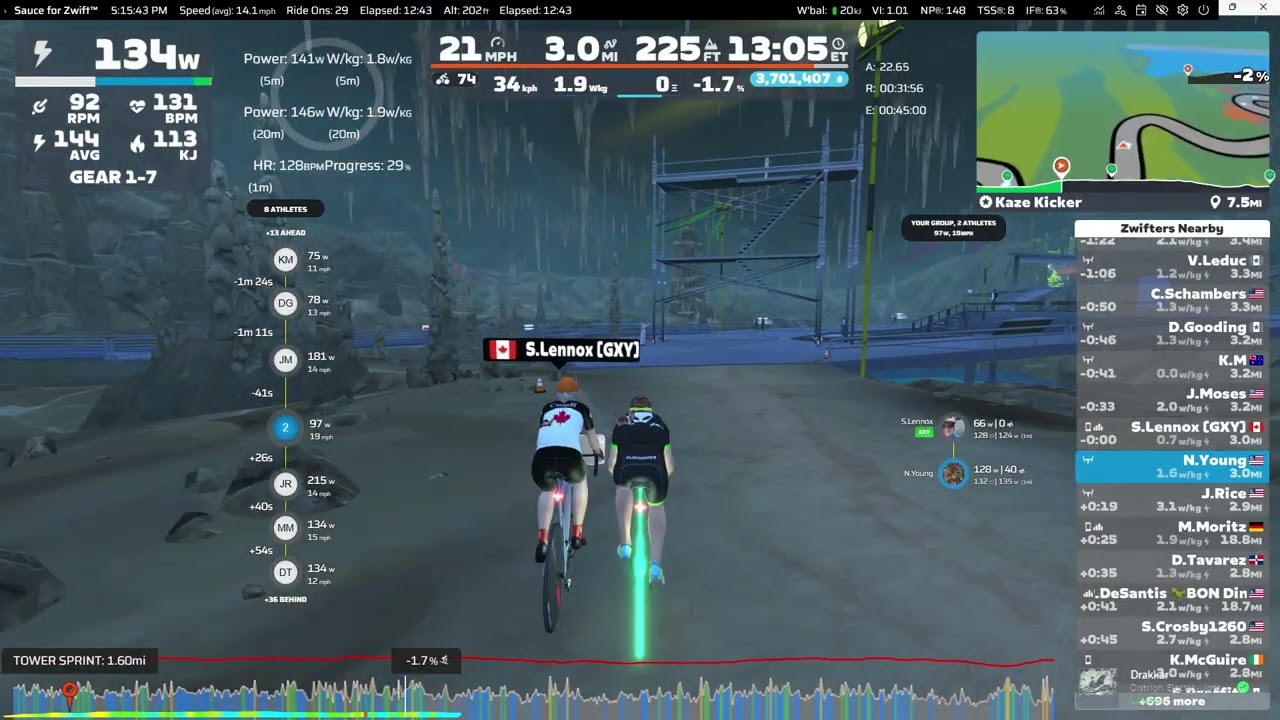Virtual: Zwift - Kaze Kicker in Makuri Islands - 10.57 miles