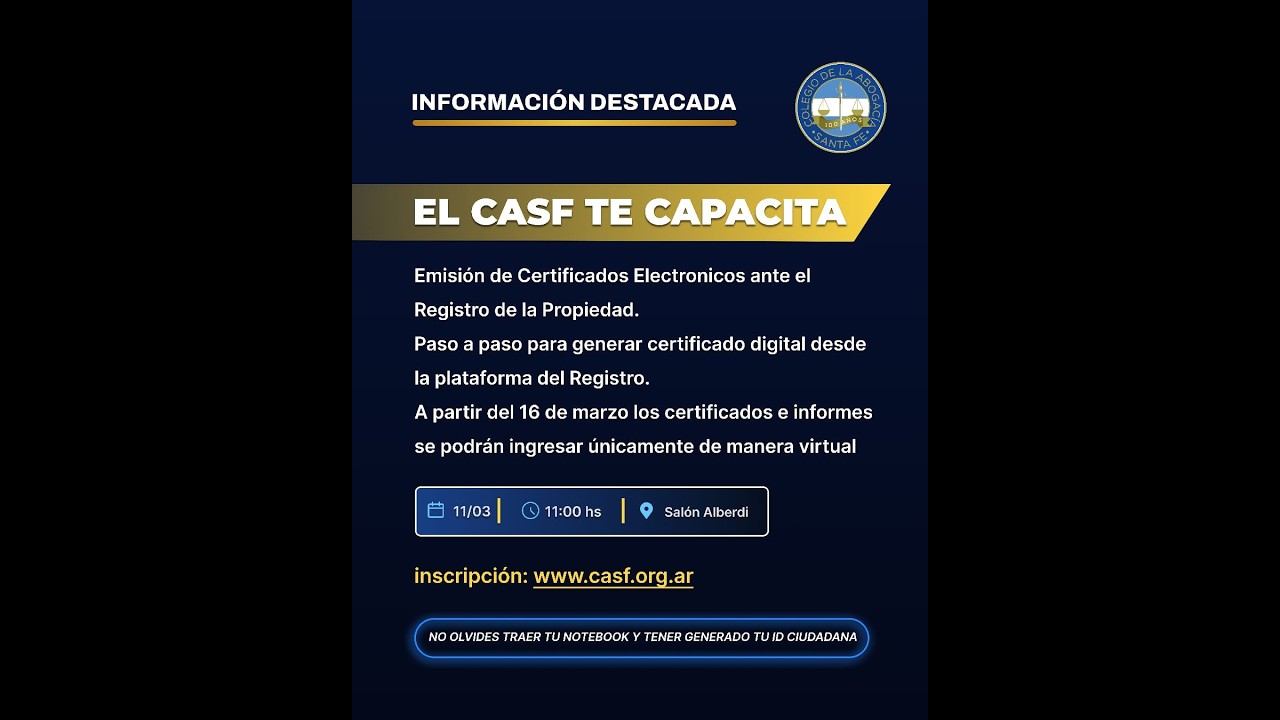 Emisión de Certificados Electrónicos ante el Registro de la Propiedad 11/03/2026