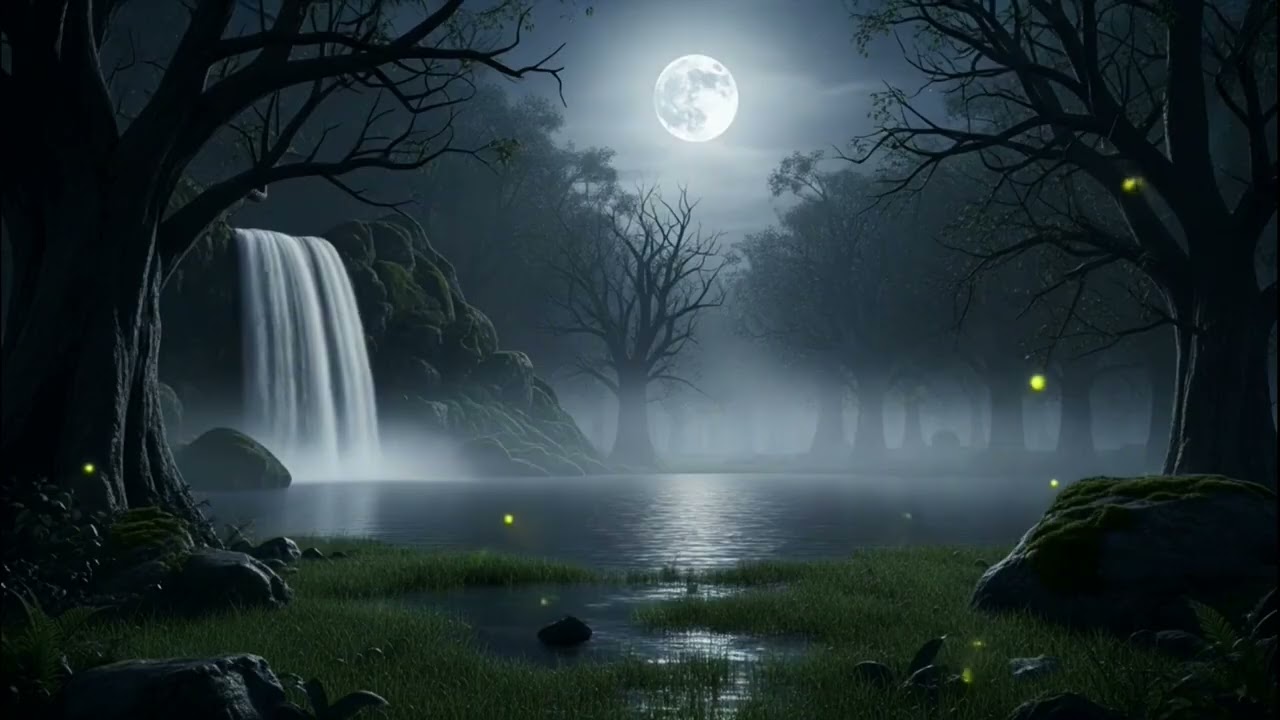 Calm Sleep & Relaxation Ambience Gentle Waterfall Sounds 🌊