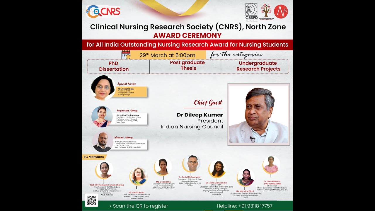 Award ceremony of All India Nursing Research Awards organized by CNRS North Zone