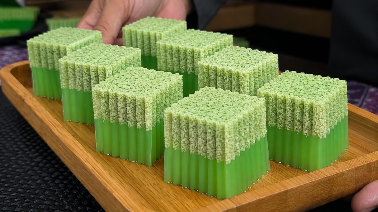 Agar-agar Lumut Pandan - Santan Asli Lemak Berkrim ✅ lapisan seimbang
