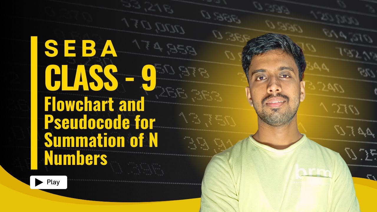Class 9 SEBA – Flowchart and Pseudocode for Summation of N Numbers