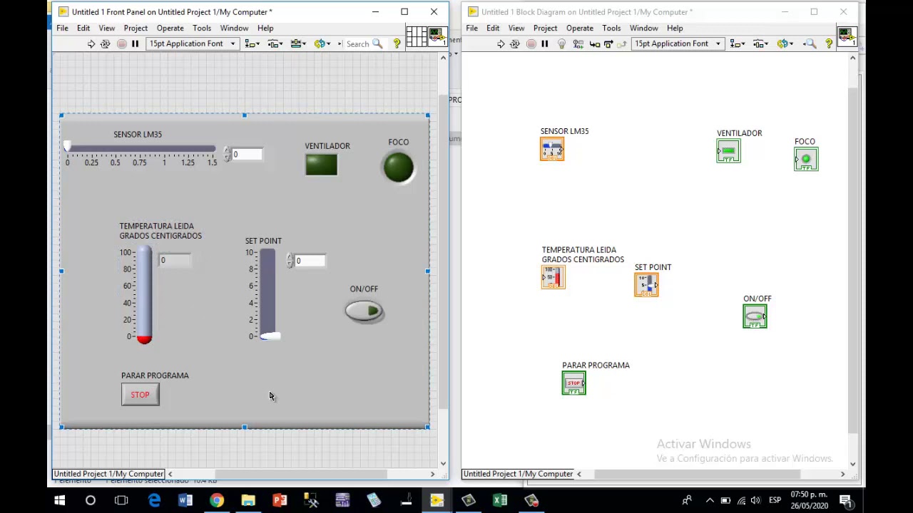 CONTROL PROPORCIONAL DE TEMPERATURA LabVIEW- INSTRUMENTACIÓN Y CONTROL
