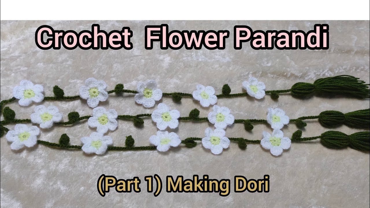 🧶Crochet flower parandi tutorial / Laccha Dori / step by step tutorial  #lacchadori#crochetparandi 