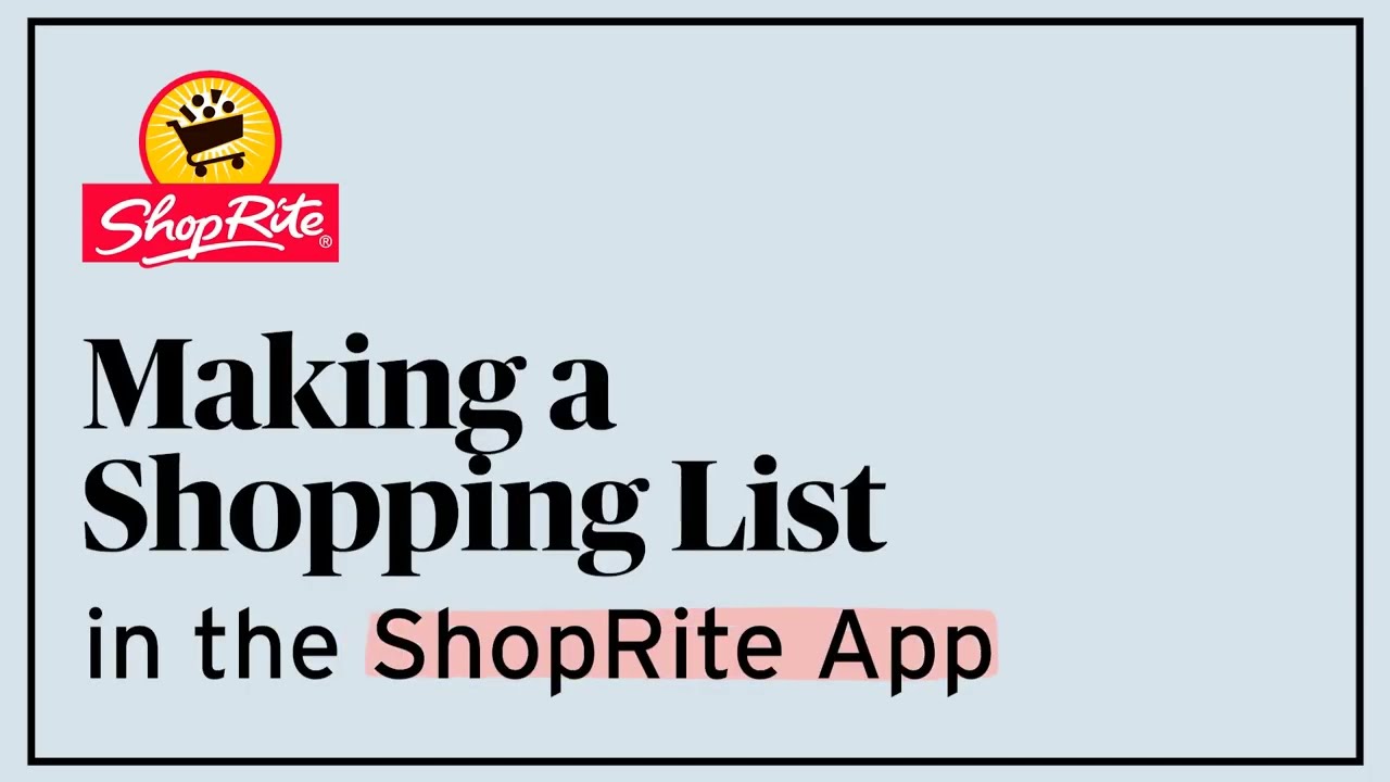 How To Make a Shopping List In Your ShopRite App | Digital How-To's | ShopRite Grocery Stores