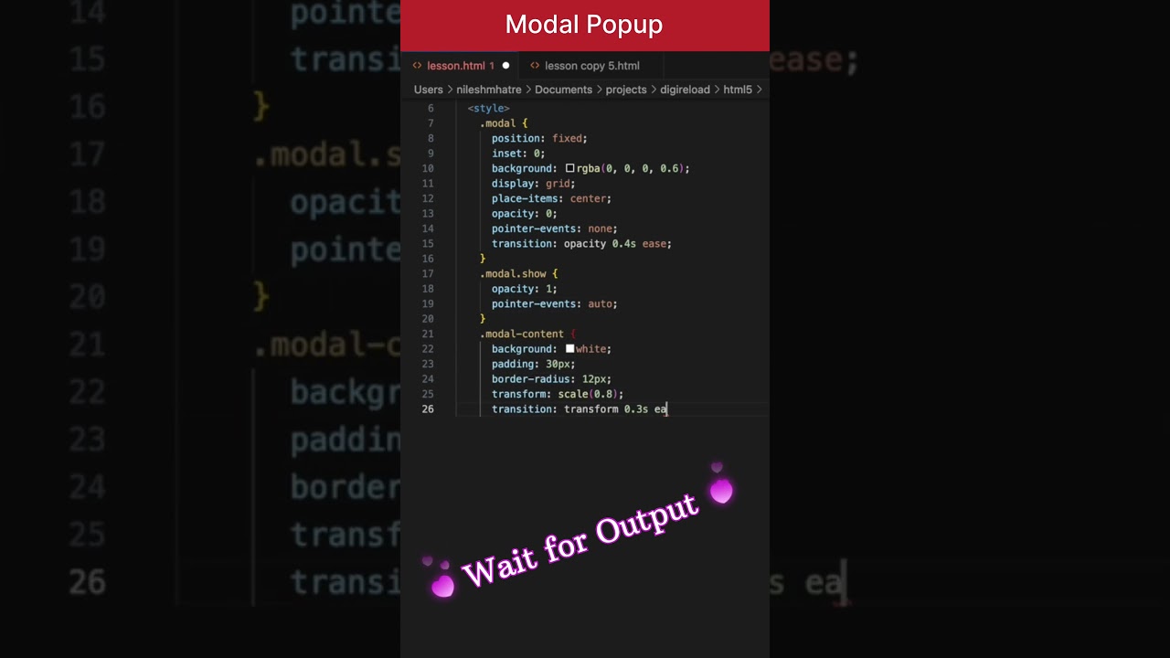 Modal Popup with Scale and Fade | HTML CSS