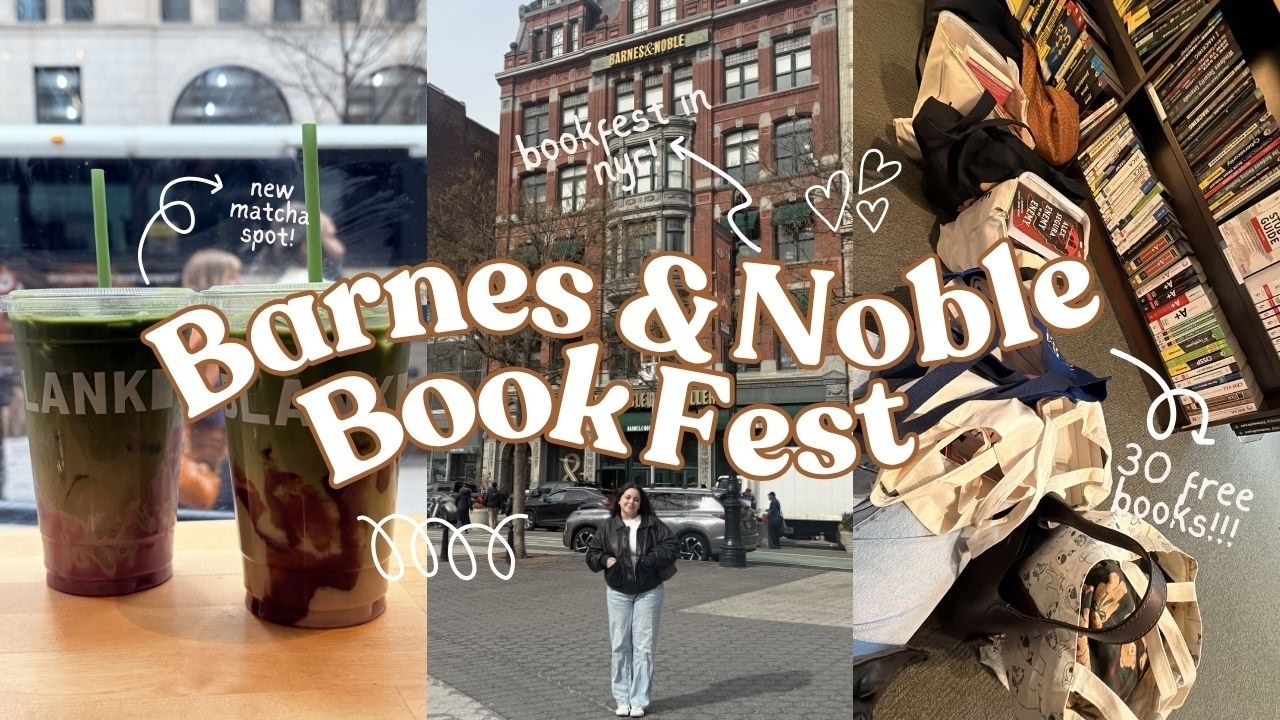 barnes & noble book fest nyc vlog 📚 | little free libraries, library card & book haul