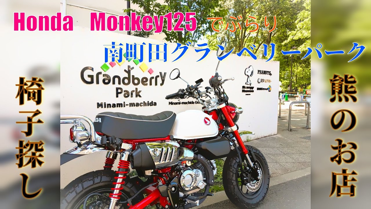 Monkey125でぶらり南町田｜スヌーピー発見！＆シート新調＆衝動買い＆公園散策│Hondaモンキー125│純正ノーマル│40代おじの休日