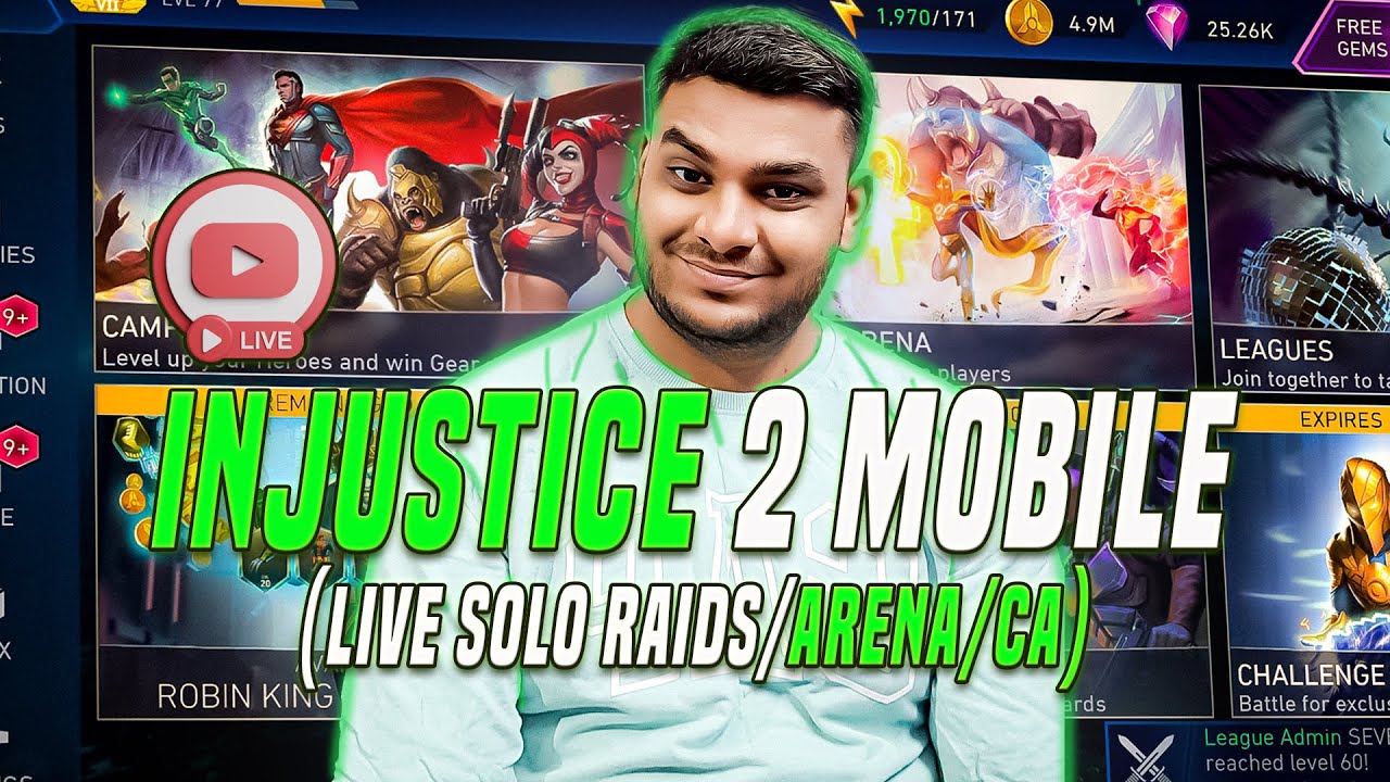 INJUSTICE 2 MOBILE THE DAILY GRIND! Solo Raid, CA, & League Raid, Invasions Hits LIVE!