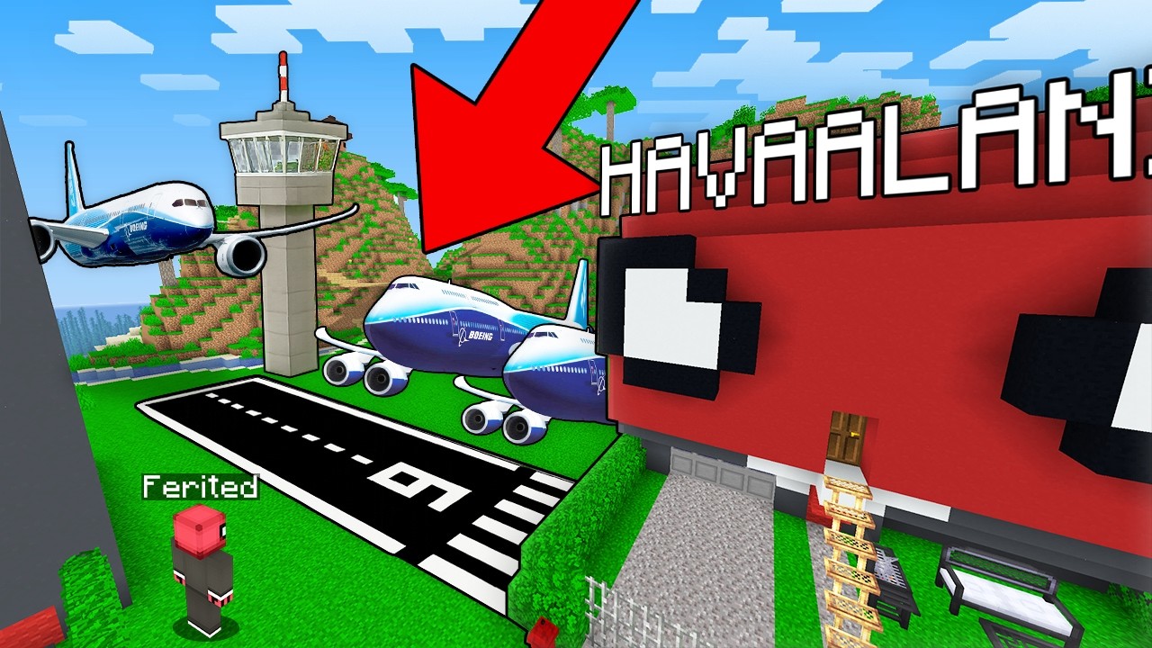 NEDEN EVİMİ HAVAALANINA ÇEVİRDİM? - Minecraft