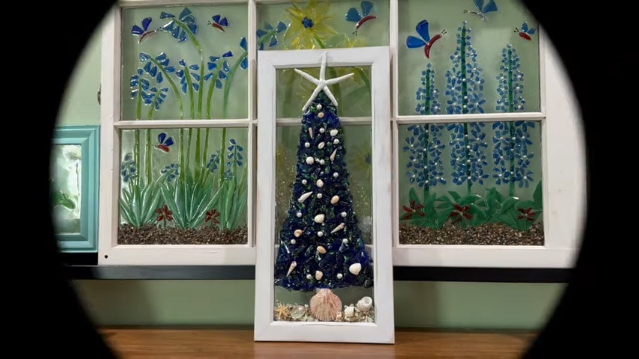 # 300 How to Make a Broken Glass & Resin Christmas Tree  from Blue Beer Bottles