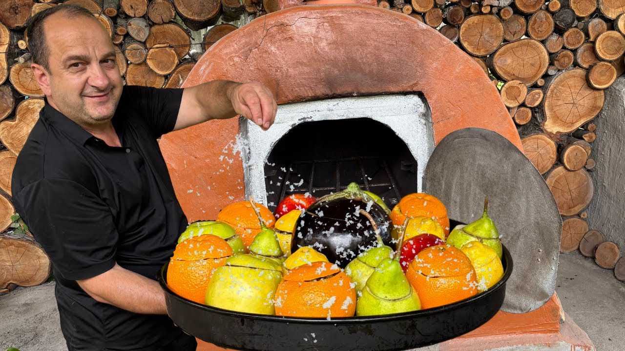 Fruit Dolma Cooked in the Tandoor | Beef-Stuffed Summer Feast with Garden Harvest & Mint Drink
