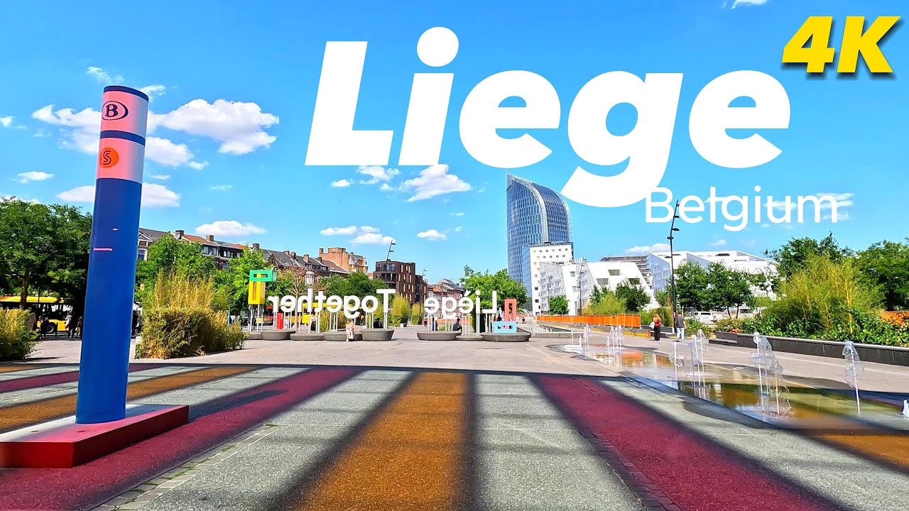 Beautiful Walk In Liege, Belgium In 4k Guillemins Railway Station,