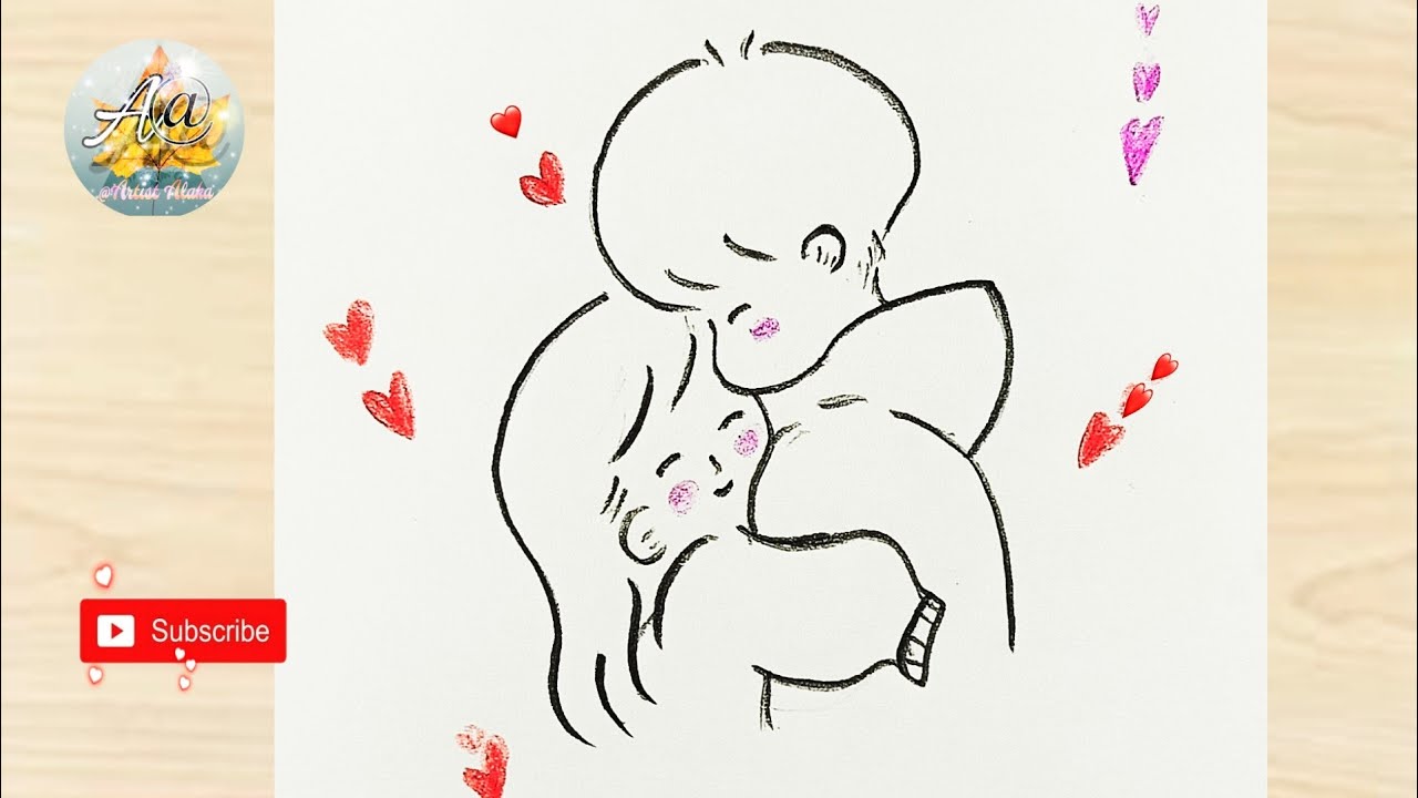 A cute Couple drawing on Hug Day 🫂 ll Hug Day easy sketch step by step ll Valentine's week