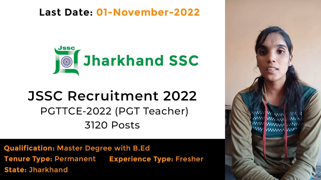 Govt Job Vacancy 2022 | Govt Jobs Notification | JSSC New Vacancy 2022 | Jharkhand SSC PGT Teacher