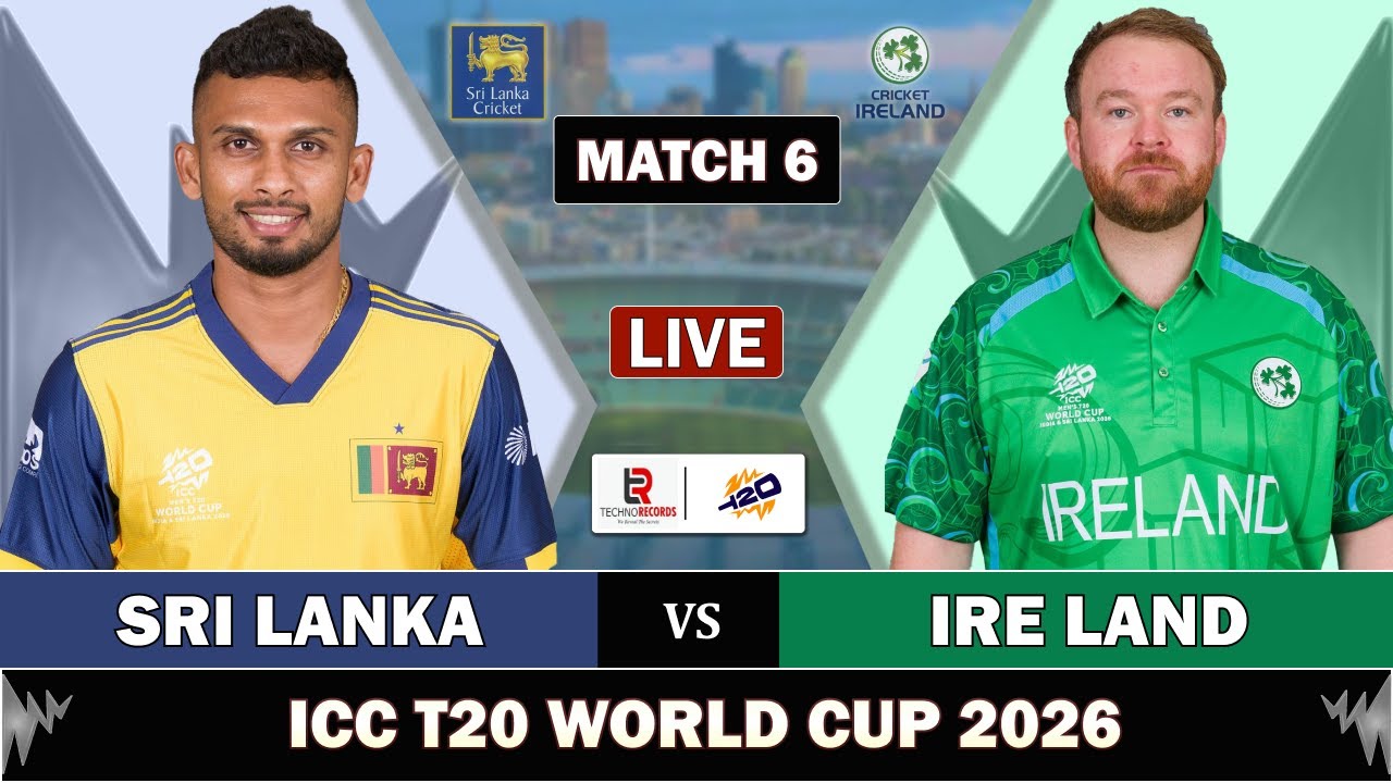 SRI LANKA vs IRELAND MATCH 6 LIVE SCORES | SL vs IRE LIVE MATCH COMMENTARY | T20 WORLD CUP | IRE BAT