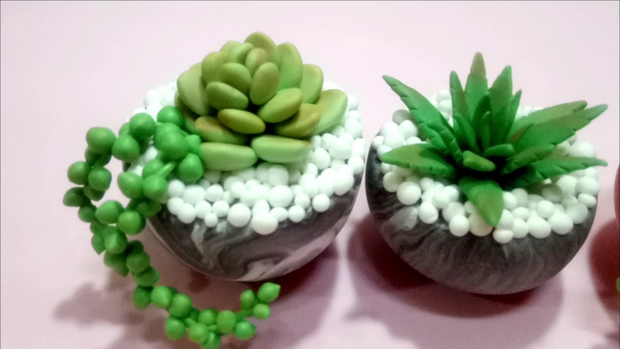 Como hacer Suculentas en porcelana fría// Un detalle para el día del amigo// #BeaSaravia // 20 /7