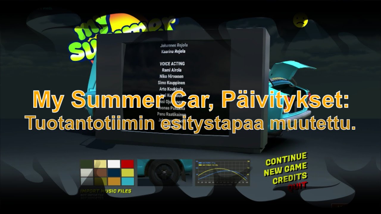 My Summer Car, Päivitykset: Muutettu tuotantotiimin esitystapaa #päivitys