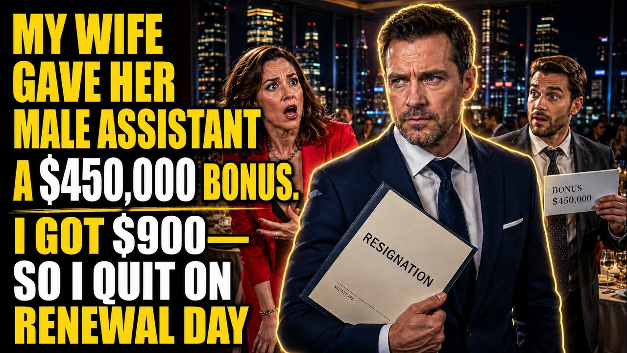My Wife Gave Her Male Assistant a $450,000 Bonus. I Got $900&mdash;So I Quit on Renewal Day