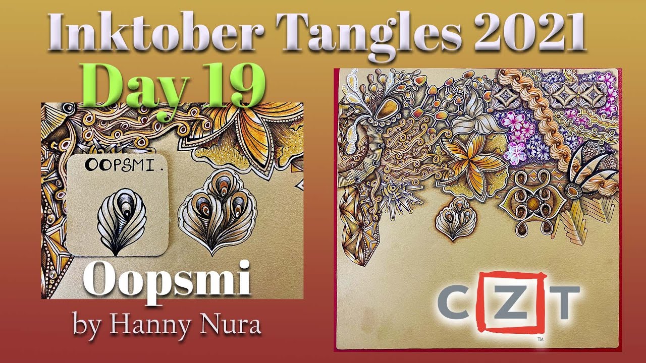 Inktober Tangles 2021 - Day 19 - Oopsmi