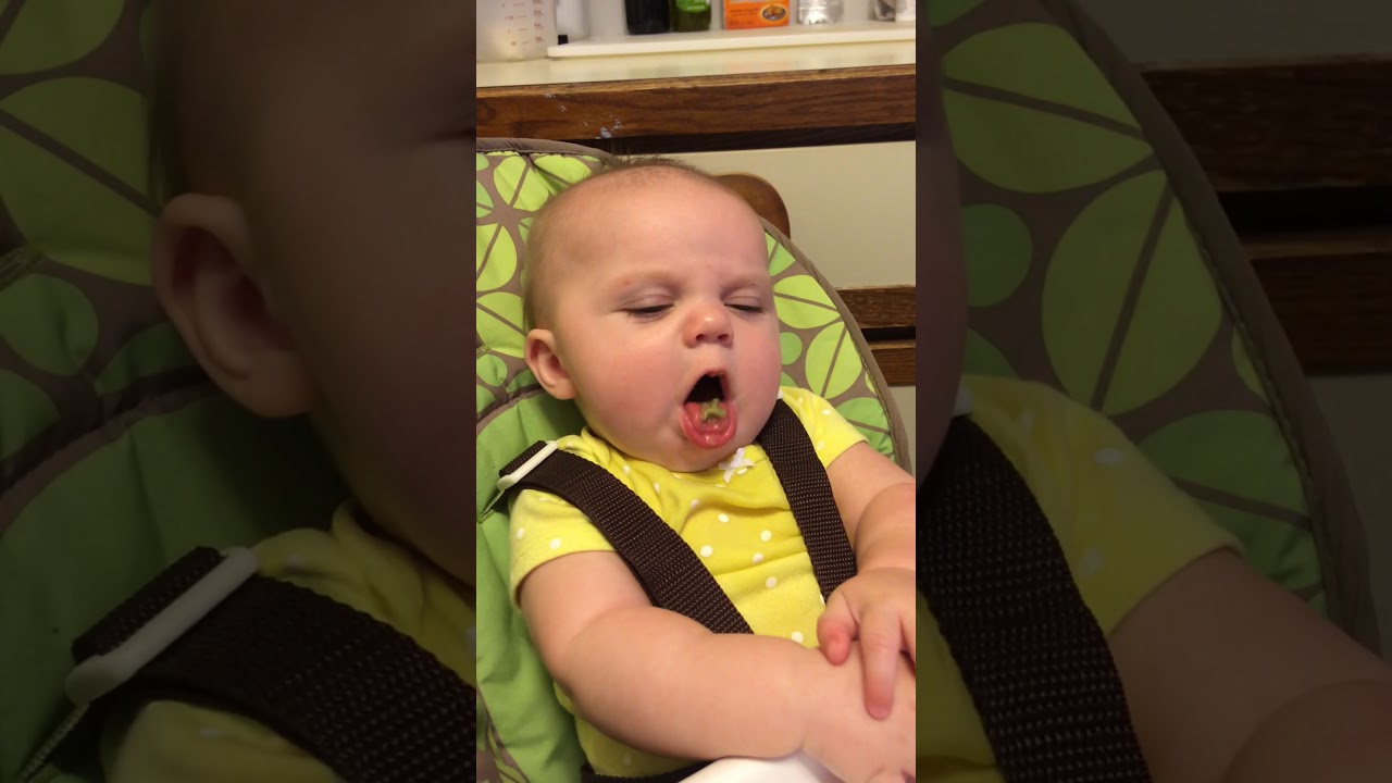 FUNNY 6 month old baby eating avocado