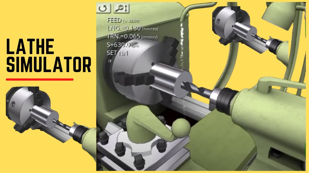 Lathe Machine Operation | Simulator | Turning, Drilling , Facing and more
