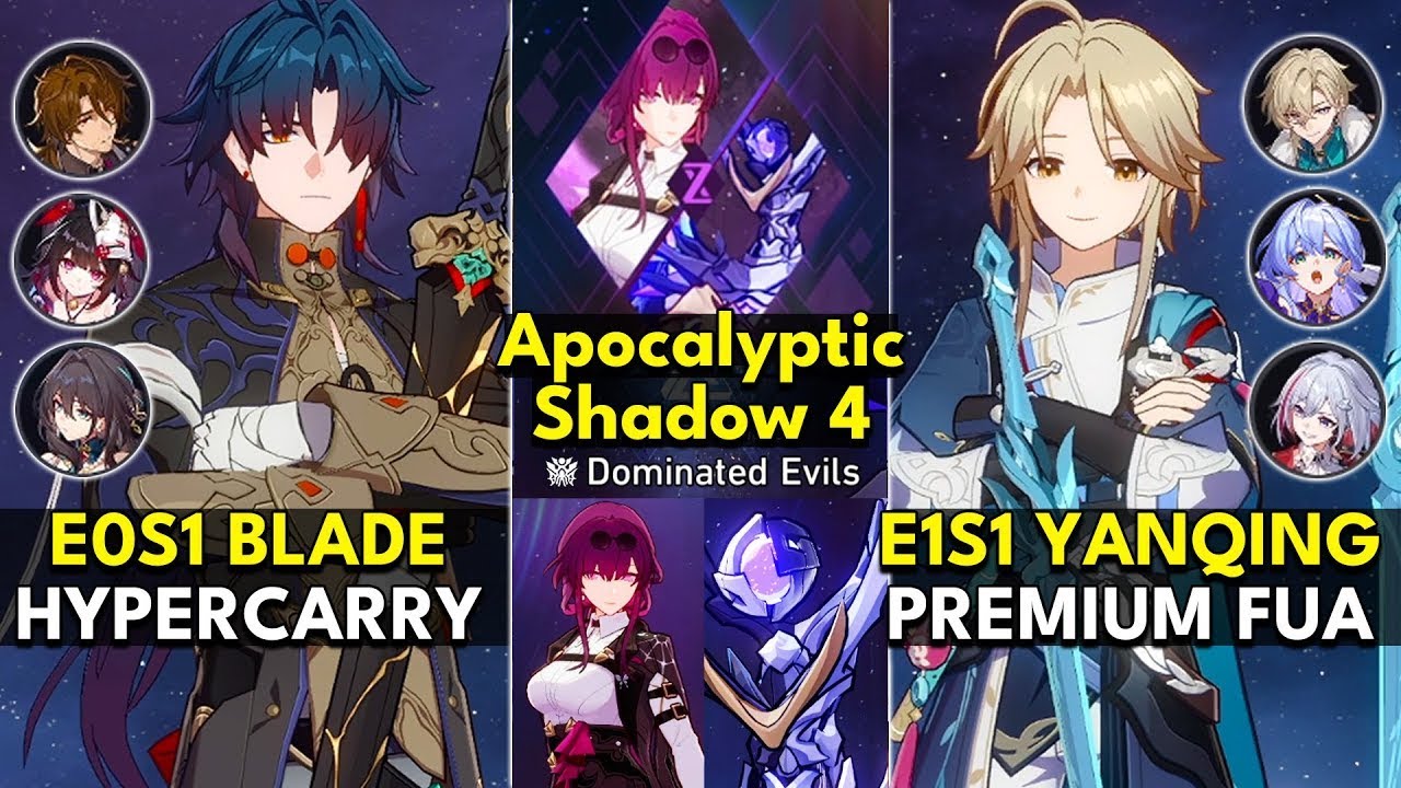 E0S1 Blade Hypercarry & E1S1 Yanqing FUA | Apocalyptic Shadow Floor 4 3 Stars |Honkai: Star Rail 2.4