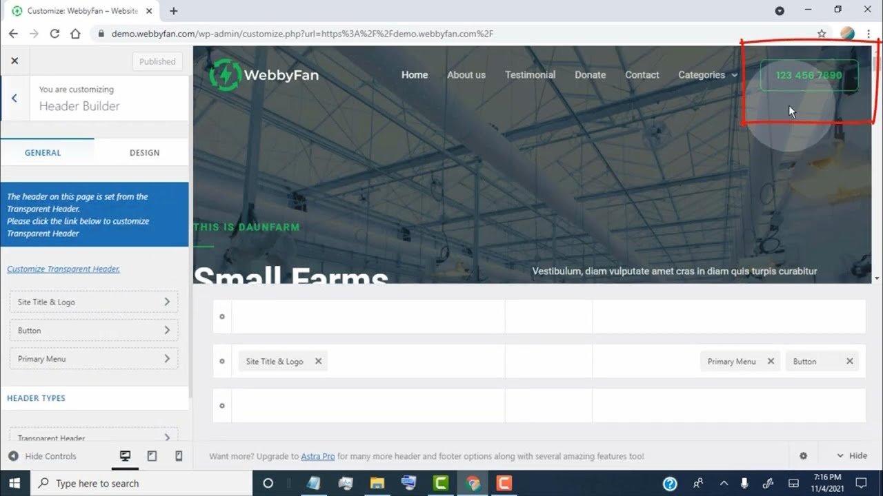 How To Customize Header Button (WordPress Website Astra Theme)