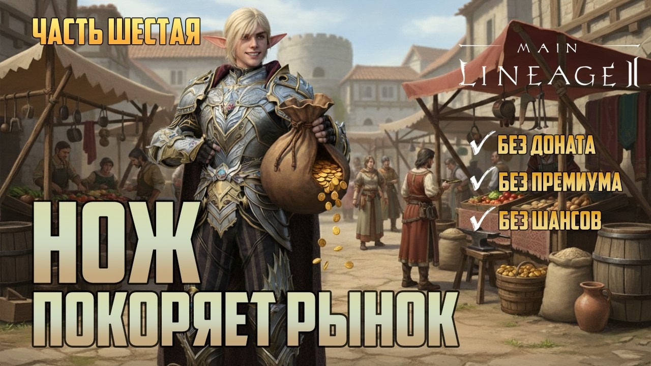 Lineage 2 Main Нож без доната и премиума часть 6. Поднимаем бабки на рынке) И конечно же рандом!