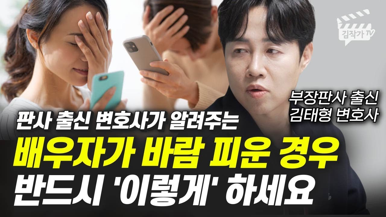 배우자가 불륜, 바람 피운 경우 반드시 '이렇게' 하세요 (부장판사 출신 김태형 변호사)