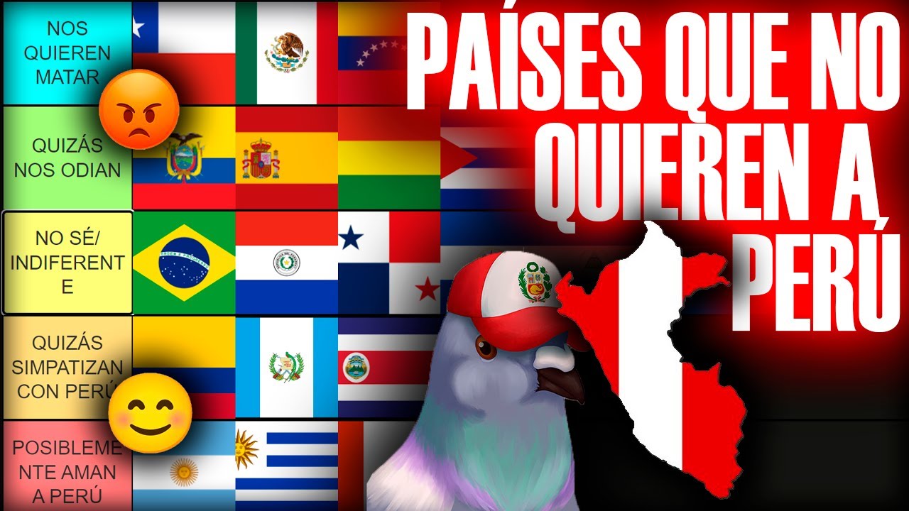 🇵🇪😭 PAÍSES QUE NO NOS QUIEREN A NOSOTROS LOS HUMILDES HERMANOS PERUANOS 🕊️ - TIERLIST