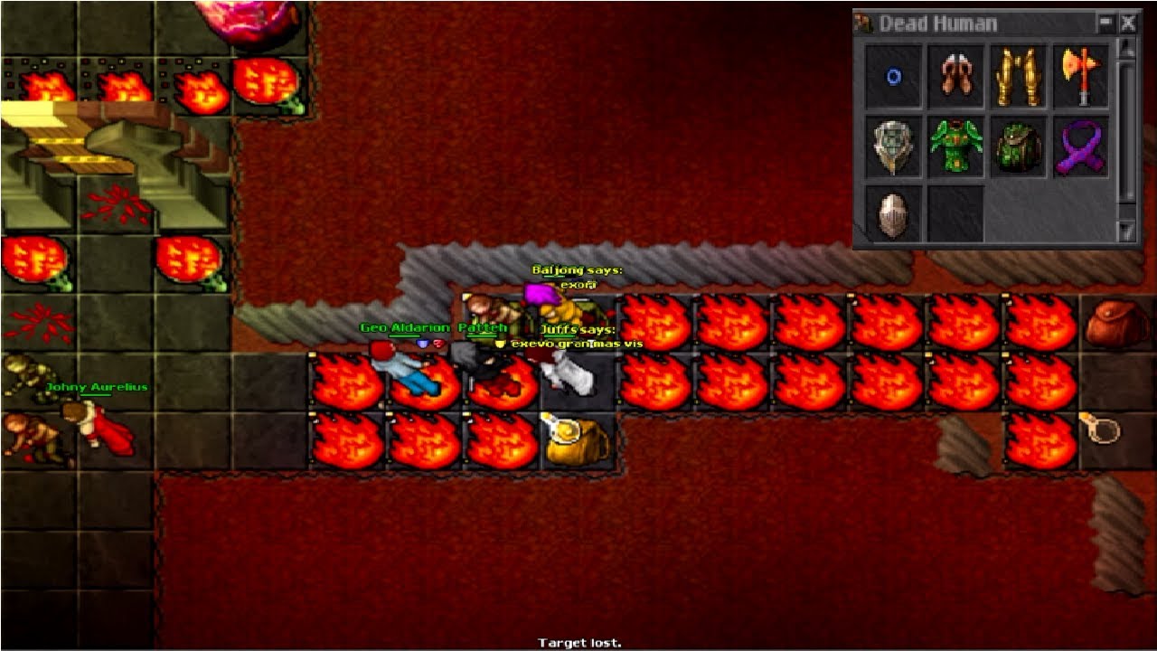 Old Tibia - EK Red Skull killed by Kyra Team INSANE LOOT (2006 7.72)