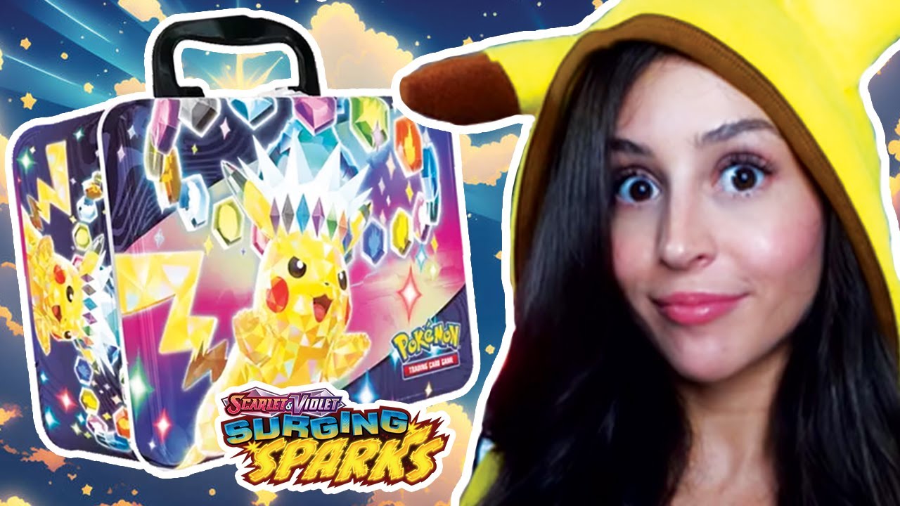Unboxing Pokemon Surging Sparks lunchbox and ripping packs!