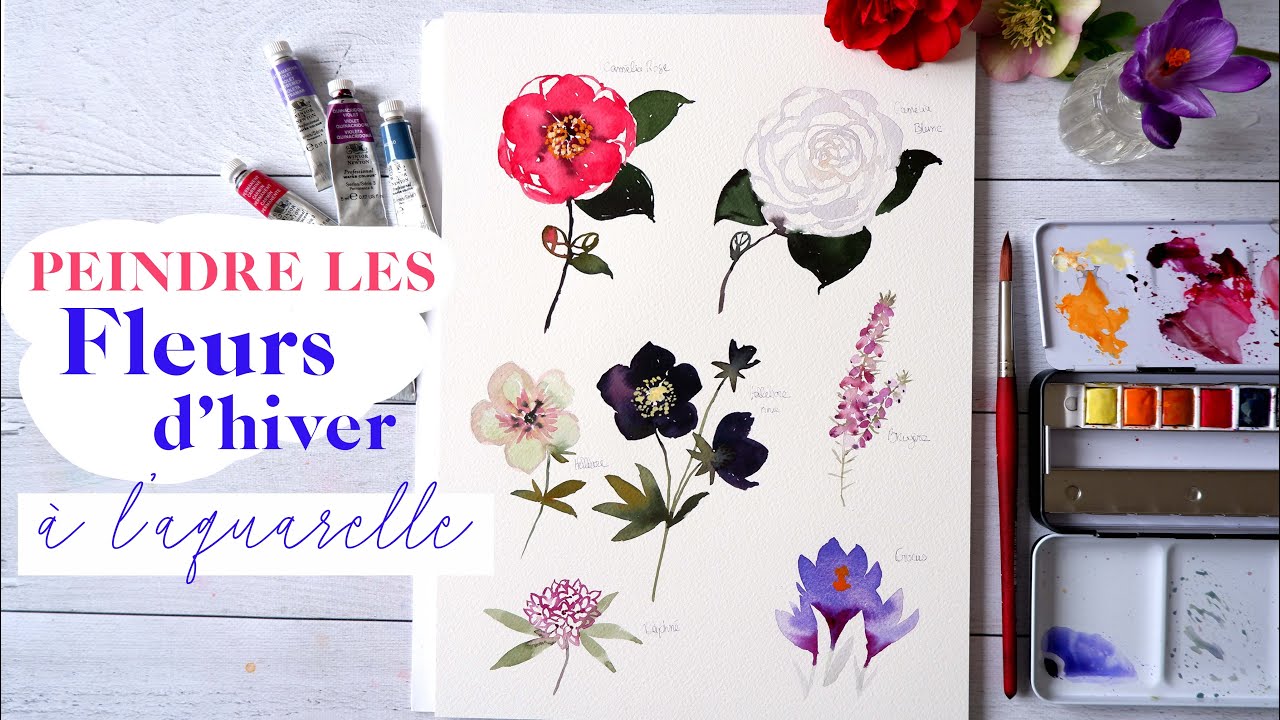 Peindre les fleurs d'hiver ❄️🌷 à l'aquarelle