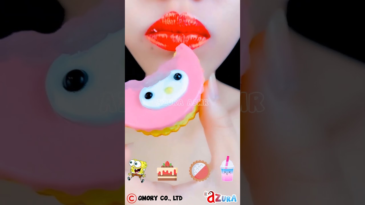 Eating Sounds ASMR with Emoji Foods #satisfying #dessert #foods #yummy #mukbang