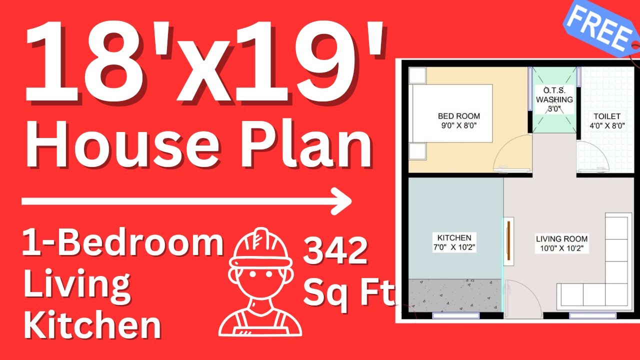 18 x 19 House Plan / 18 x 19 Ghar Ka Naksha / 1 Bedroom