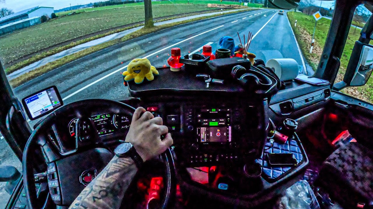 ASMR 🇩🇪 POV Truck Driving Scania R500 | Germany Flower Delivery To DK | 4k HD |