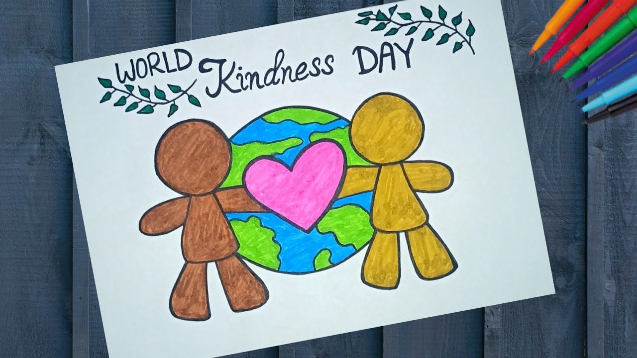 World Kindness Day Drawing Easy ||How to Draw Kindness Day Poster ||World Kindness Day Chart Drawing
