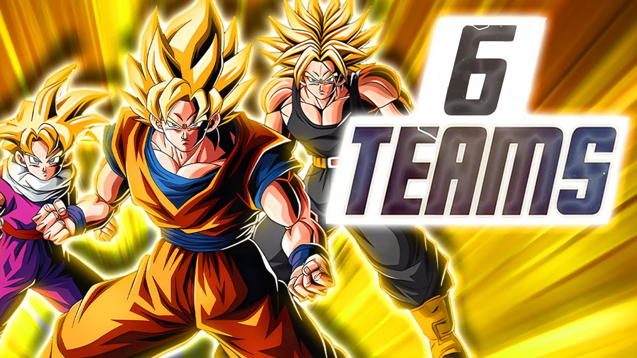 6 TEAMS pour Goku Gohan Trunks SSJ LR END Célébration Mondiale Dokkan !